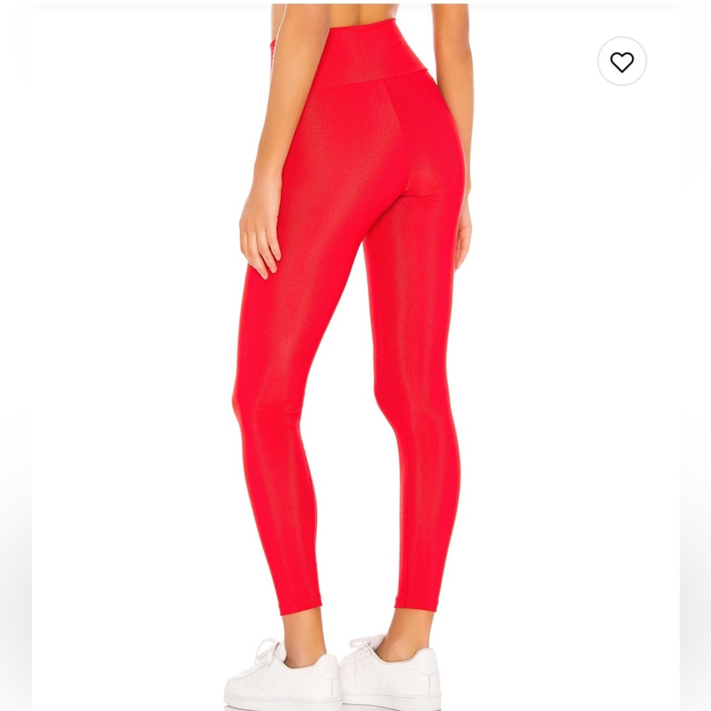 Beach Riot Cara Rib Leggings in Red - Picture 2 of 5
